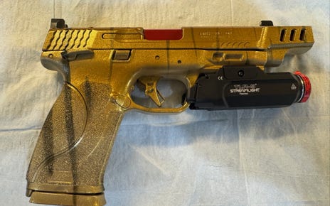 Tiger stripes, gold flake, red barrel